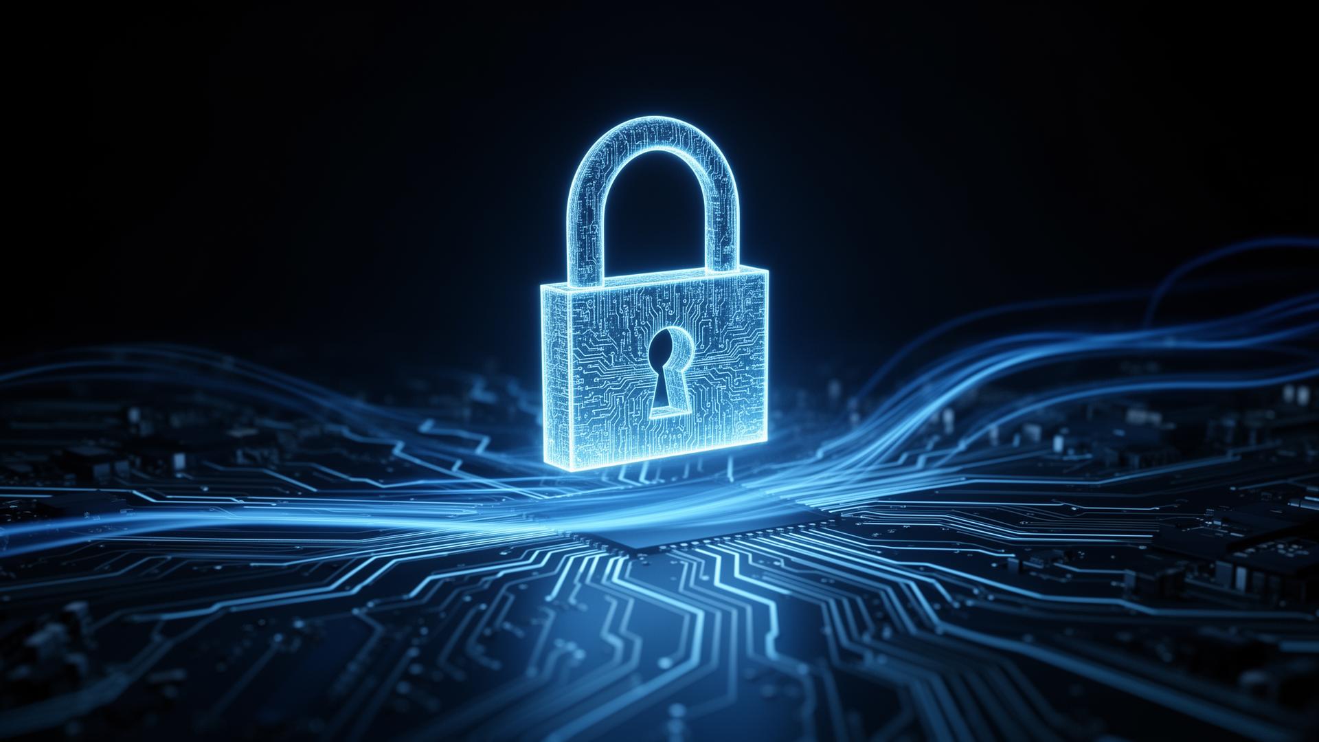 Digital shield representing data privacy and security